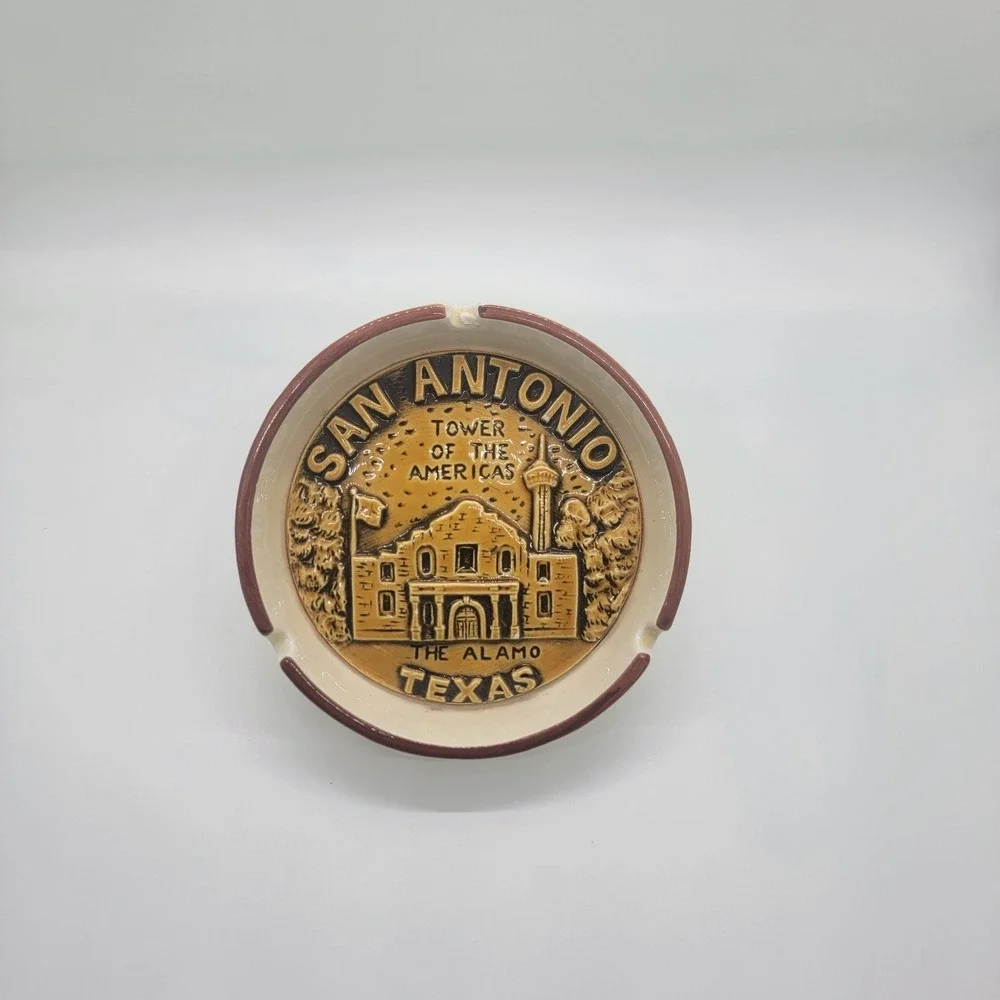 Vintage San Antonio Texas Ashtray Alamo & Tower of the Americas Japan Made 4.5" - Picture 6 of 7